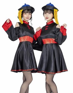 クリアストーン(Clearstone) コスプレ ハロウィン ルーズスリーブキョンシー キョンシー 妖怪 チャイナ チャイナ服 レディース レッド 衣