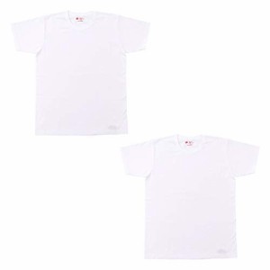 [ヘインズ] Tシャツ 半袖 2枚組 綿100% 丸胴仕様 タグレス仕様 2P Japan Fit クルーネックTシャツ アンダーウェアメンズ ホワイト/ホワイ