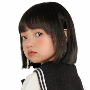 KIDSウイッグ キッズ向け ボブカツラ ガールズ 子供 オールフルウィッグ ストレート ぱっつん前髪 可愛い girl wig 軽量 仮装 七五三 発