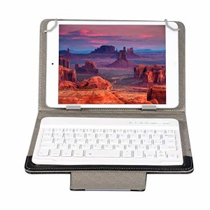 Richer-R 10インチ タブレット キーボードカバー 脱着式Bluetooth キーボード ユニバーサルPU保護ケースカバー 軽量 ワイヤレスキーボー