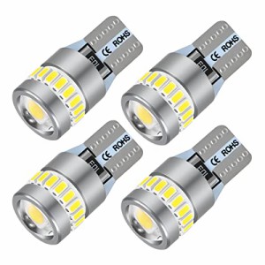 Briteye(まぶしい) T10 LED ホワイト爆光 無極性 最新型 レンズ W5W LEDバルブ 19個のLEDチップ搭載 360°全方位照射 - 12V 車用 ルーム