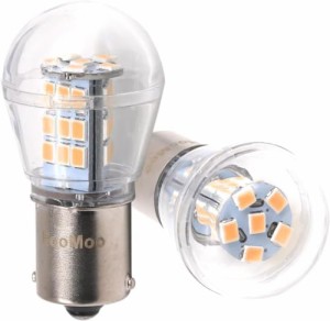 HooMoo S25 LED ウインカー シングル 純正球サイズ アンバー/オレンジ 爆光 (1156 BA15S ピン角180°) 12V/24V 対応 ウインカーランプ 28