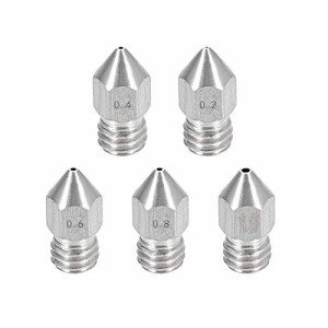 uxcell 3Dプリンターノズルヘッド？MK8 1.75 mm押出機用？ステンレス鋼 0.2-1mm 5個