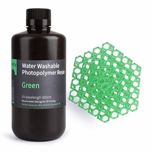 ELEGOO 光造形3Dプリンター用 UVレジン 405nm 水洗い樹脂 1000g 光硬化可能樹脂 LCD 3Dプリンター向け (緑)