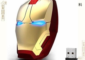人間工学に基づいたワイヤレスクールアイアンマンマウス 2.4G ポータブルモバイルコンピュータ クリックサイレント光学マウス USBレシー