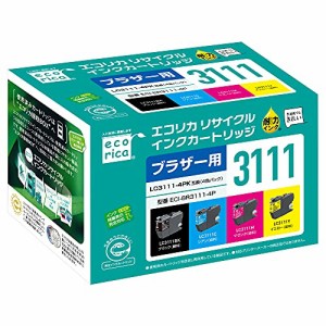 エコリカ ブラザー LC3111-4PK対応リサイクルインク 4色パック ECI-BR3111-4P 残量表示対応