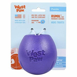 West Paw 犬用おもちゃ ゾゴフレックス エコー ランブル 知育玩具 早食い防止 ストレス解消 運動不足 エッグプラント（パープル） Sサイ