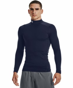 [アンダーアーマー] トレーニングベースレイヤー UAコールドギアアーマー コンプレッション モックシャツ メンズ Midnight Navy / / Whit