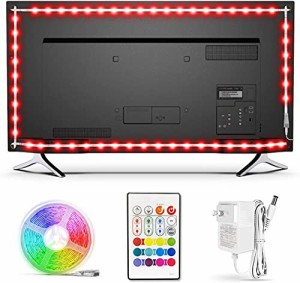 BASON led テープライト6.5m RGB テレビバックライト 24キーリモコン操作 5050 SMD 電源給電led テープ イルミネーション クリスマス飾り