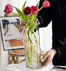 ガラスの花瓶 大きな花瓶 30cm 大 おしゃれ 透明 花器 フラワーベース ガラスベース シリンダー 円柱 ガラスボトル アレンジ インテリア 