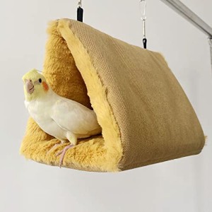 Hakona 鳥たちの寝床 三角ハウス インコ おもちゃ 掛ける鳥の巣 ハンモック ペット 用 テント いんこおもちゃ かわいい 寝袋 無地 厚みふ