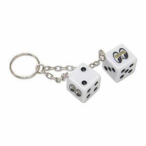 MOONEYES MOON Twin Dice Keyring ムーンアイズ ムーン トゥイン ダイス キーリング キーホルダー MKR187 WH ホワイト おしゃれ アメリカ