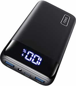 INIU モバイルバッテリー 20000mAh 大容量 急速充電 22.5W PD 3.0 QC 4.0 [3台同時充電 LEDライト付き 残量表示 PSE認証済] USB C モバイ