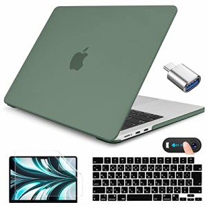 CISSOOK MacBook Air 13.6 インチ 2022 つや消し おしゃれ Midnight Green 新型 A2681 M2 チップ 対応 13.6インチ macbook air a2681 m2 