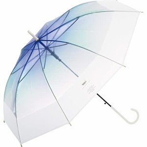 Wpc. 雨傘 ［ビニール傘］切り継ぎグラデーション ブルー 長傘 60cm レディース 大きい フォトジェニック 映え エモい 空 光 グラスファ