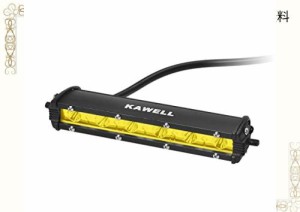 KAWELL led 作業灯 イエロー フォグランプ LED 作業灯 ワークライト 補助灯 長型 薄型 車 オフロード 12V 24V兼用 狭角 防水防塵 (18W 狭