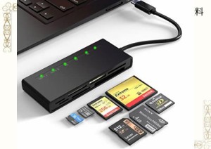 USB C SDカードリーダー、7 in 1 USB C マルチカードリーダー SD/Micro SD/CF/XD/MS/MMCカメラメモリカード用XDピクチャーカード リーダ