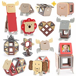 AMYCOOL マグネットおもちゃ 森の動物 2 3 4 5 6歳 女の子 お誕生日 プレゼント ランキング 積み木 磁気おもちゃ 磁石ブロック 積み木 立