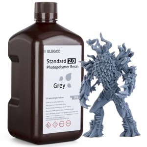 ELEGOO 3Dプリンター用レジン 405nm UV硬化標準フォトポリマー樹脂 2.0 液晶3Dプリント用 高精度 低臭 グレー 2000g