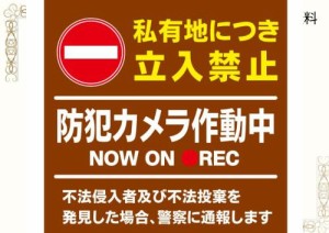 【私有地 敷地内 防犯カメラ作動中 看板】通り抜け禁止 私有地につき 私道 立ち入り禁止 立入禁止 進入禁止 監視カメラ 敷地内 屋外 防水