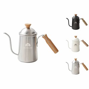 NUBAGO コーヒーポット ドリップ用 ドリップポット 直火 コーヒーケトル 細口 コーヒー 器具 やかん おしゃれ 木柄 蓋付き ドリップケト
