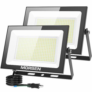 MORSEN 投光器 屋外 防水 作業灯 200W 2セット 25000ML 100v 6500K 昼光色 led投光器 ledライト 灯光器 屋外 照明 看板灯 作業用 工事用