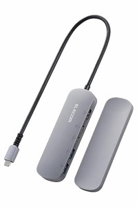 エレコム USB Type-C ハブ ドッキングステーション 5-in-1 固定用スタンド付 PD対応 100W USB3.1 Gen1×2ポート HDMI×1ポート USB-C×2 