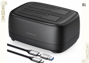 ORICO HDDスタンド 2台搭載 USB 3.2 Gen1 ハードディスクケース 2.5/3.5インチ HDD SSD対応 最大 40 TB 12V 3A 電源 ツール不要 UASP 対