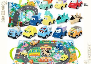 建設車両 車おもちゃ ショベルカー ブルドーザー 子供 おもちゃ ミニカーセット はたらく車 作業車両 砂場セット 12セット 収納ケース ゲ