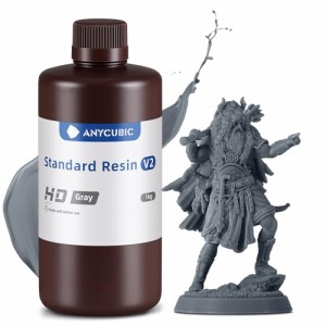 ANYCUBIC 3Dプリンター レジン V2 高強度 高靭性 低臭気 光造形3Dプリンターに幅広い互換性 Photon Mono適用UVレジン (ダークグレー 1000