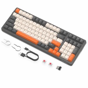 ZIYOU LANG K8 ゲーミングキーボード ワイヤレス メカニカルキーボード 100キー 赤軸/青軸 テンキー ホットスワップ対応 ガスケットマウ