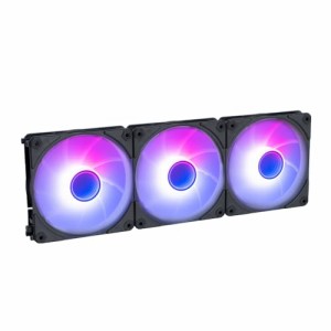 オウルテック PCケースファン 3個セット 連結 ARGB LED内蔵 アドレサブル RGB デイジーチェーン PWM 静音 冷却 ブラック OWL-FS1225ARGB-