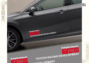 TRD トヨタ ボディステッカー サイド ドア カッコいい 防水 耐高温 (ホワイト)