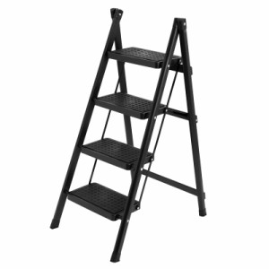 HEVUMYI 脚立 4段 折り畳み 手すり付き おしゃれ 梯子 step ladder 軽量はしご コンパクト 耐荷重150KG 滑り止めキャップ付き ステップ台