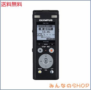 OM SYSTEM/オリンパス OLYMPUS ICレコーダー VoiceTrek DM-750 BLK 内蔵メモリー4GB MicroSD (議事録、会議/証拠録音、取材、インタビュ