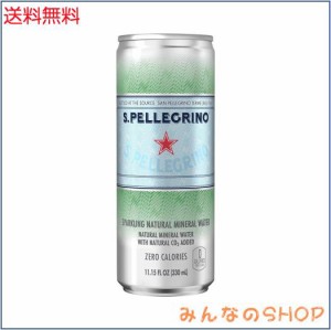 サンペレグリノ (S.PELLEGRINO) 炭酸水 缶 330ml [直輸入品] ×24本