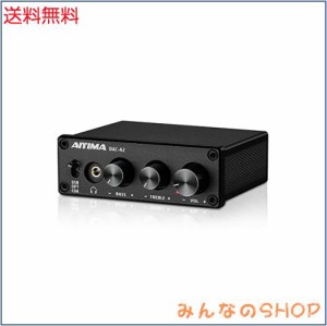 AIYIMA DAC-A2 ヘッドフォンアンプ PC-USB/光/コアキシャル入力、RCA/3.5mmヘッドフォン出力 デジタル/アナログ変換 アナログ卓上オーデ