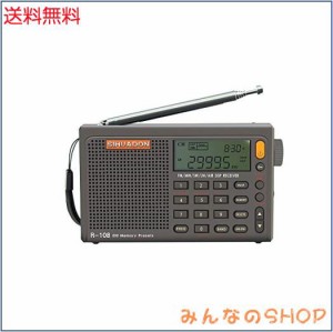 RADIWOWで作る SIHUADON R108 小型短波ラジオ BCLラジオ ポータブル 高感度受信 FM/AM/LW/SW/エアバンド ワイドFM対応 航空無線 USB Type