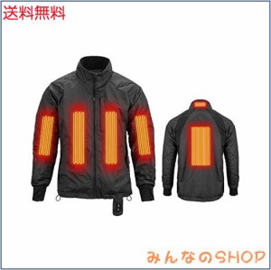 [MIDIAN] バイクジャケット冬 電熱 12V ヒートインナージャケット バイクウェア 防水防風 プロテクター別売り(ブラック+XL)