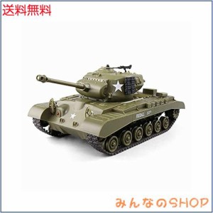 HJKLMM 戦車 ラジコン2.4GhzリモコンアメリカのシャーマンM4A3 /パーシングM26中戦車1/30スケールモデル、シミュレーションサウンド/アク