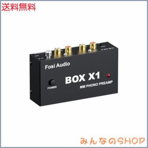 Fosi Audio BOX X1 フォノ プリアンプ MM ポータブヘッドフォンアンプ 超コンパクトミニステレオ Phono 3.5MMヘッドフォン・RCA出力 蓄音