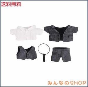 niannyyhouse 15cm人形の服 綿人形の服 スーツ 上着+ワイシャツ+ベスト+ネクタイ+ズボン 5点セット 人形ベビー服 ストライプ ぬいぐるみ 