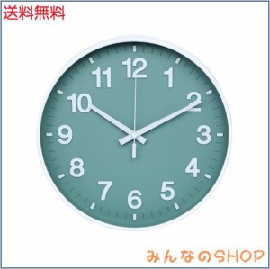 掛け時計 静音 北欧 おしゃれ 立体数字 直径30cm 連続秒針 クオーツ 壁掛け時計 (グリーン)