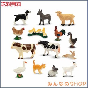 TOYMANY 14PCSミニ農場動物フィギュアセット ミニ動物フィギュア リアルな動物模型 養殖場 農場 家畜 PVCプラスチック製 おもちゃ 玩具 