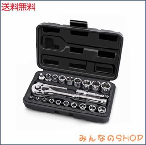 AWANFI ラチェットレンチ ソケットレンチセット（差込角9.5mm＆6.35mm）自動車工具セット ガレージツールセット カーメンテナンス バイク