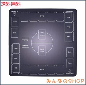 6KJFEIWG プレイマット カードゲーム カード ラバープレ プレイマット滑り止め （60×60cm）ぷれいまっとマット 収納袋付き 端縫い（？）