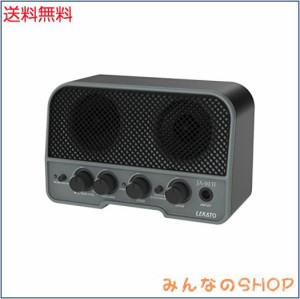 LEKATO ミニギターアンプ エレキギターアンプ 小型 2つサウンドチャンネル 充電式 5W Bluetooth機能 ヘッドホン端子搭載 AUX入力 自宅 練