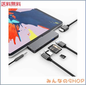 3XI iPad Pro 2020 2018 USB C ハブ 7in1 iPad Air 4 ハブ 4K HDMI 出力 60W PD充電 USB3.0 ハブ SD/TFカードリーダー 3.5mm ヘッドホン