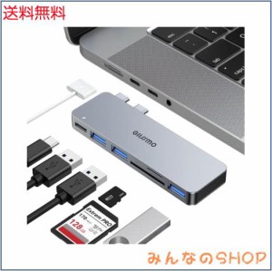 GIISSMO Macbook ハブ Macbook Air ハブ M2 Macbook Pro USB Type C ハブ 6-IN-2 USB-C ハブ (サイズ改良) PD充電ポート USB3.0ポート SD