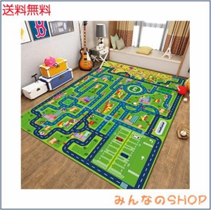 子供ゲームパッド 遊びマット 道路交通 カーペット プレイマット 線路 おもちゃ 子供部屋 ベット用 吸水 防音 防臭 防カビ 床暖房対応 ベ